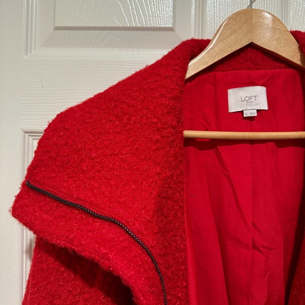 LOFT Red Wool Coat